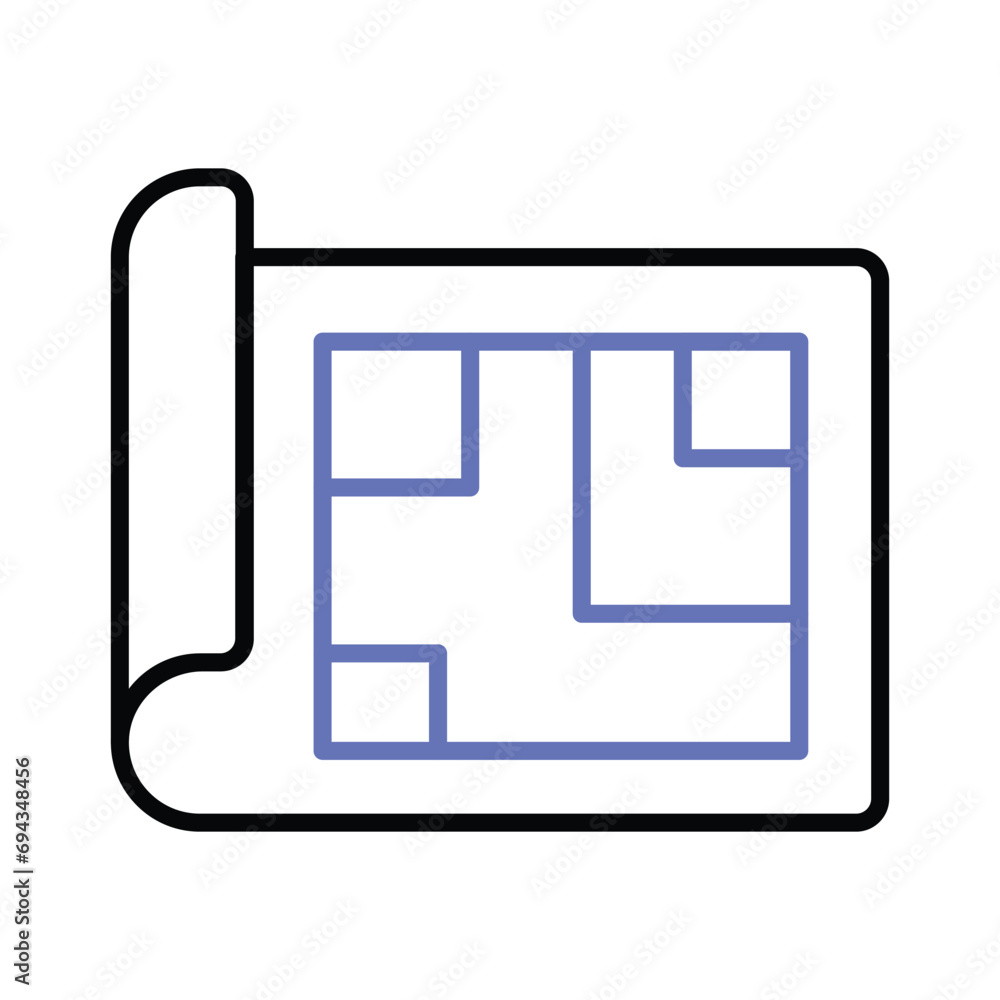 Beautiful icon of architectural plan, trendy icon of house blueprint Beautiful icon of architectural plan, trendy icon of house blueprint