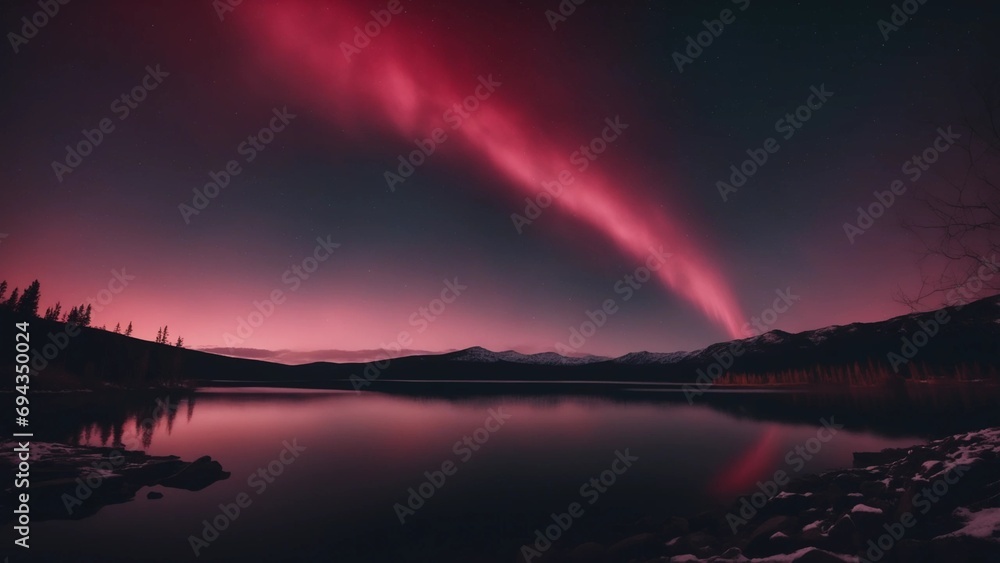 The Red Aurora (The Northern Lights).
Mysteriously shining red aurora and be perfect for use in a variety of projects, such as web design, social media and poetry.