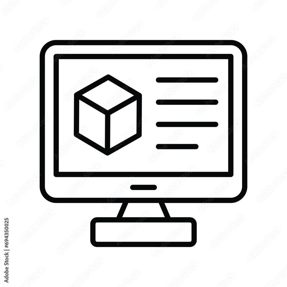 3d modeling vector design, ready to use icon isolated on white background 3d modeling vector design, ready to use icon isolated on white background