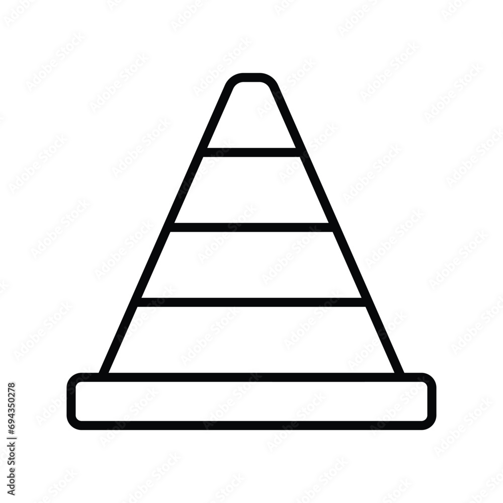 Trendy unique icon of traffic cone, construction cone vector design Trendy unique icon of traffic cone, construction cone vector design