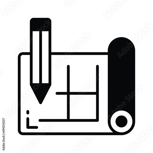 Look at this amazing icon of architectural plan, trendy icon of house blueprint