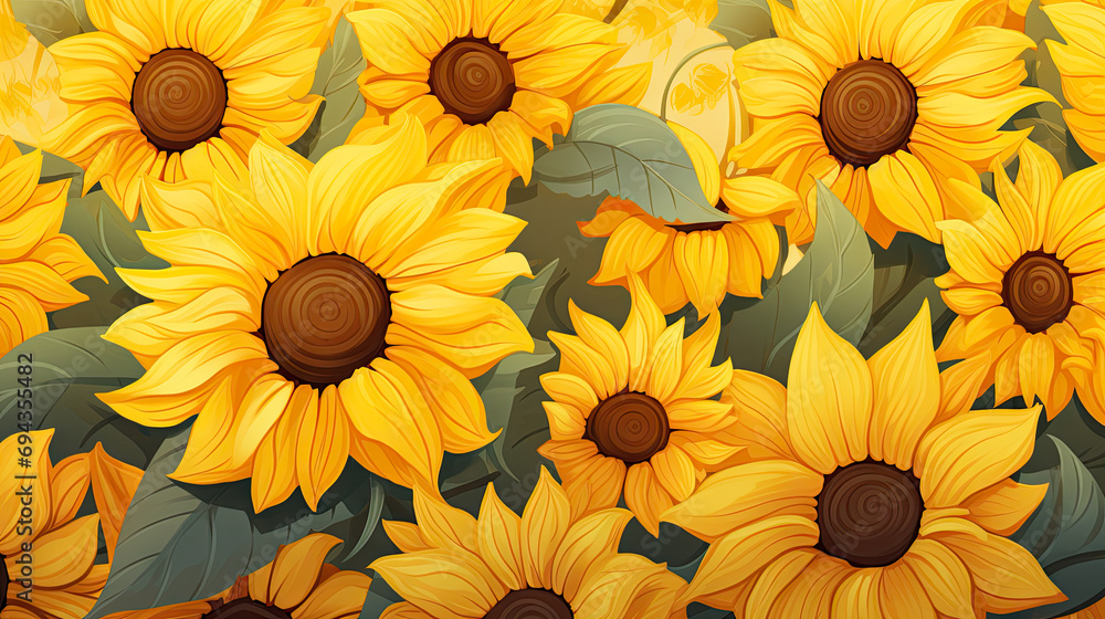 sunflower background generated by AI sunflower background generated by AI