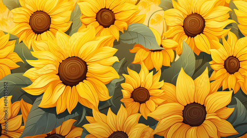 sunflower background generated by AI