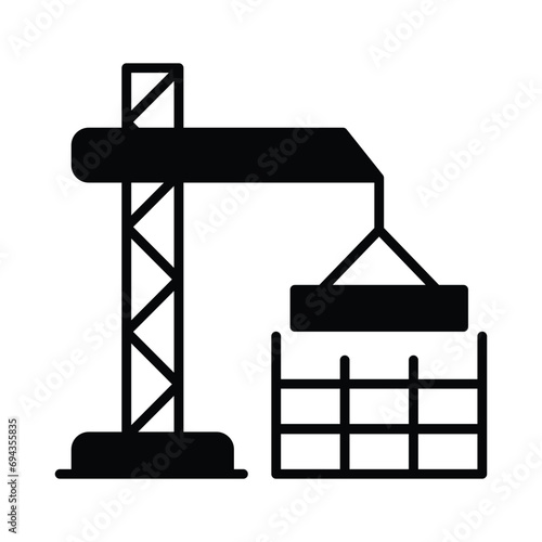 A well designed icon of construction crane, crane hook up for premium use