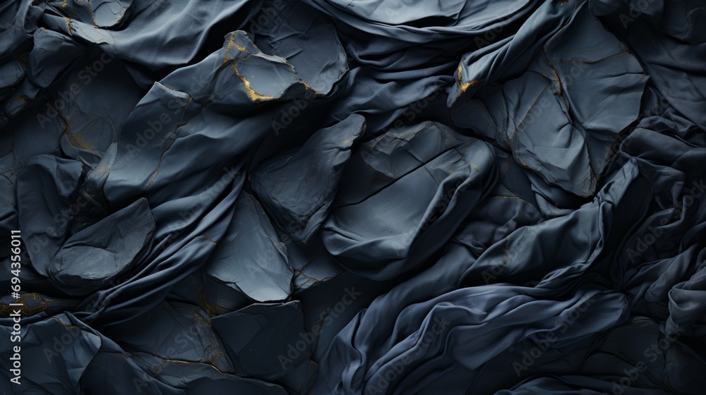 An evocative and thought-provoking abstract artwork featuring a gathering of ebony fabric, embodying the interplay of light and shadow, depth and texture An evocative and thought-provoking abstract artwork featuring a gathering of ebony fabric, embodying the interplay of light and shadow, depth and texture
