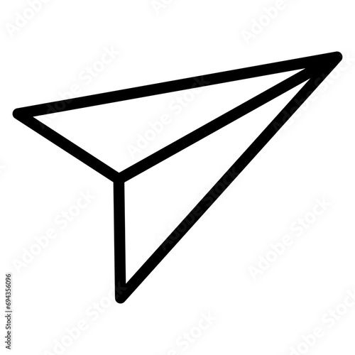 Paper Plane Outline Icon.