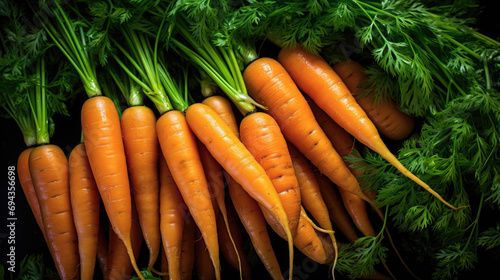 Fresh Carrot harvest background generated by AI photo