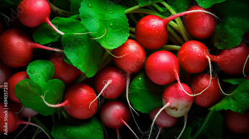 fresh radish harvest background generated by ai photo