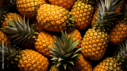 Large Group of Exotic Pineapples  generated by AI