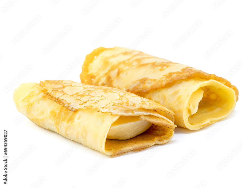 Crepes isoliert auf weißem Hintergrund, Freisteller Crepes isoliert auf weißem Hintergrund, Freisteller
