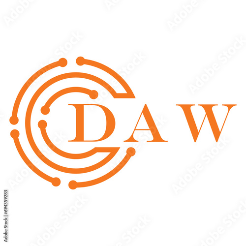DAW letter design. DAW letter technology logo design on white background. DAWS Monogram logo design for entrepreneur and business