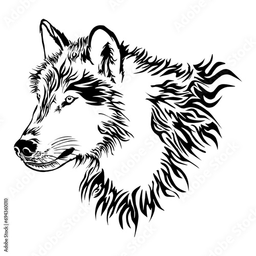 wolf head vector editable