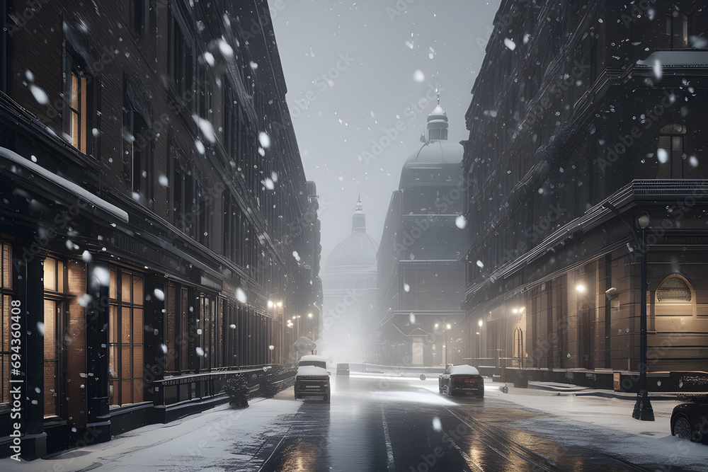 snowing city, Generative AI
