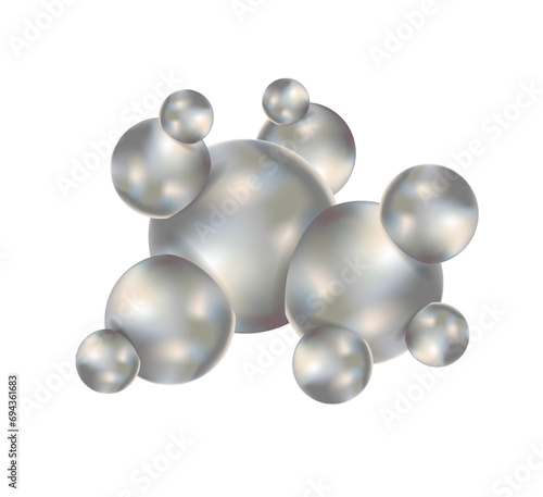 Molecule. Molecular crystal lattices. Vector, 3D illustration of a molecular model on a white background.