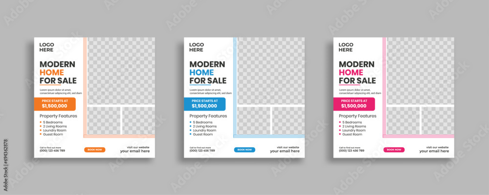 Real estate social media post square web banner template Real estate social media post square web banner template