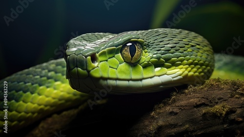 Green viper snake