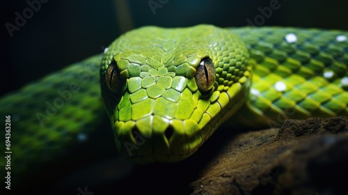 Green viper snake