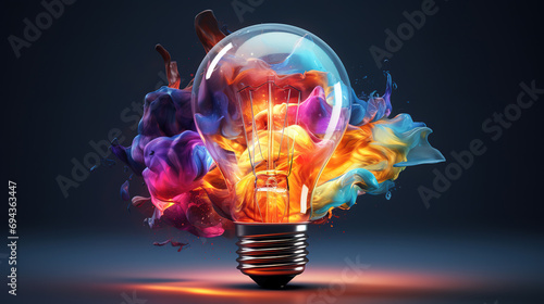 Creative idea,Concept of idea and innovation, Bright color