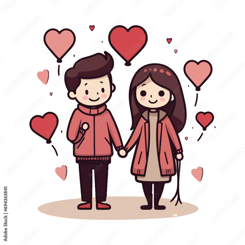 valentine's day cute happy couple with heart valentine's day cute happy couple with heart