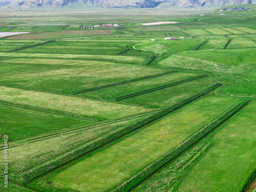 landscape with fields.Iceland, Northern Europe