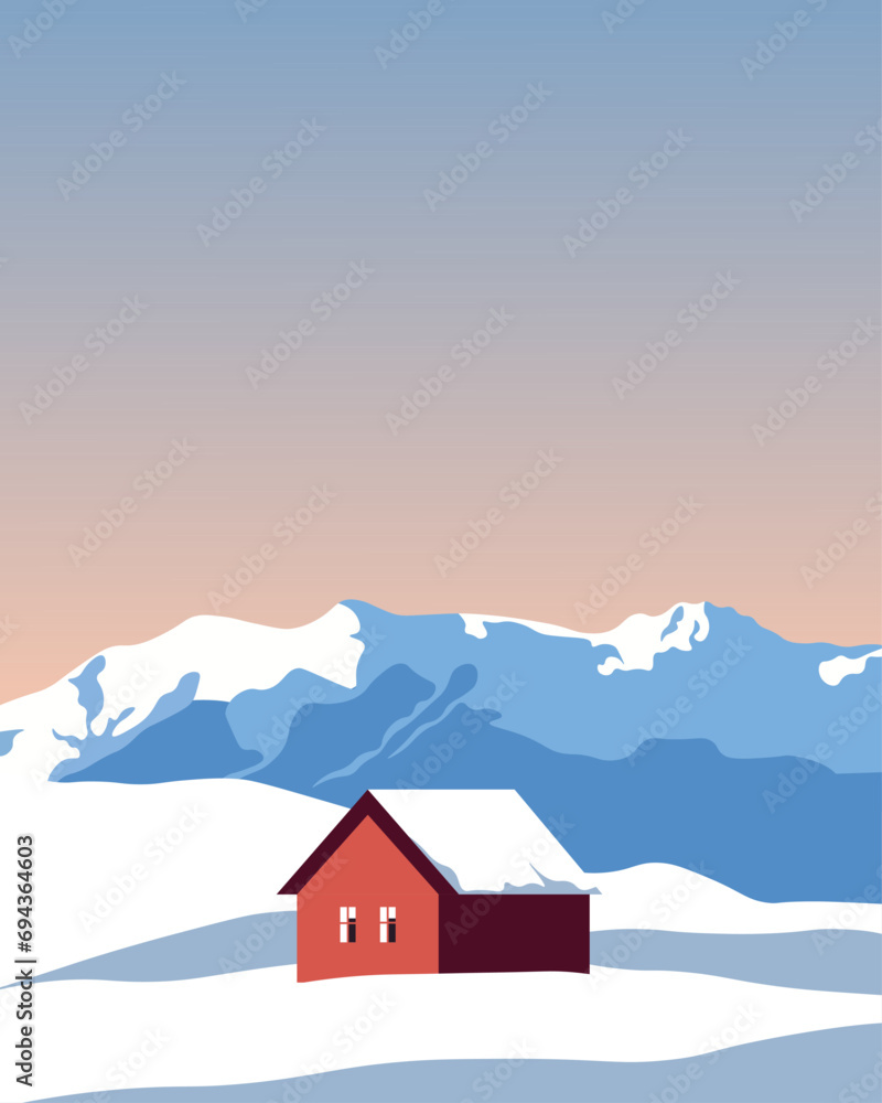 Fototapeta premium Les Alpes travel poster.