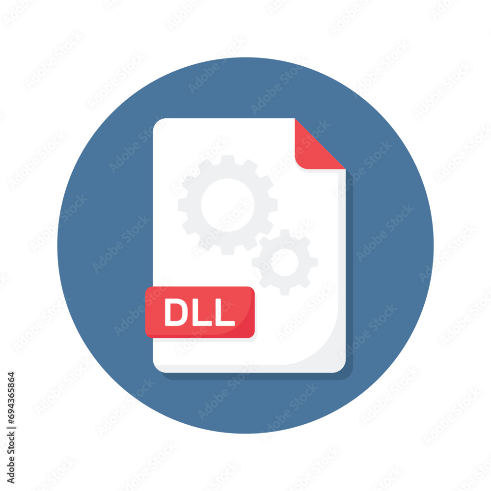 Take a look at this creatively designed dll file extension vector design in flat style Take a look at this creatively designed dll file extension vector design in flat style