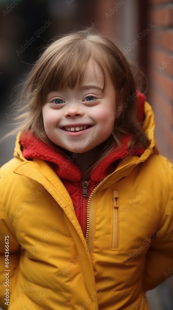 Happy girl with Down syndrome Happy girl with Down syndrome