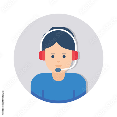 An amazing icon of customer support in flat style, vector of customer care service