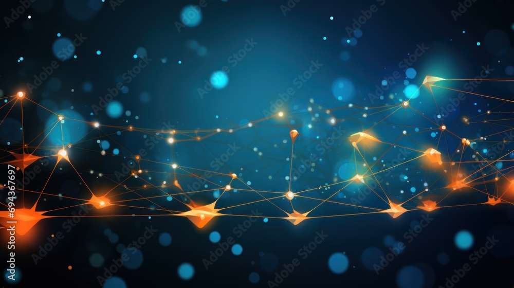 Illustrate a Dynamic IT Technology Connections in Abstract Background - obrazy, fototapety, plakaty 