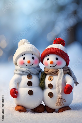 Two snowman love, snowman couple,  christmas, winter © Reha