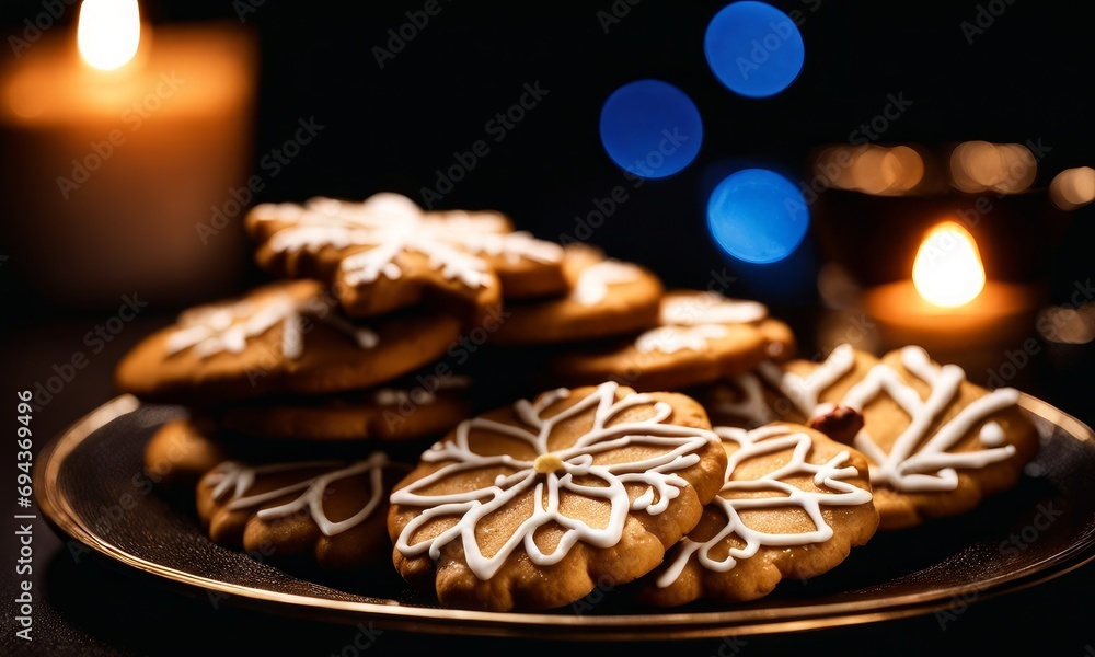 Plate of Christmas Cookies Isolated on a Background, Generative AI