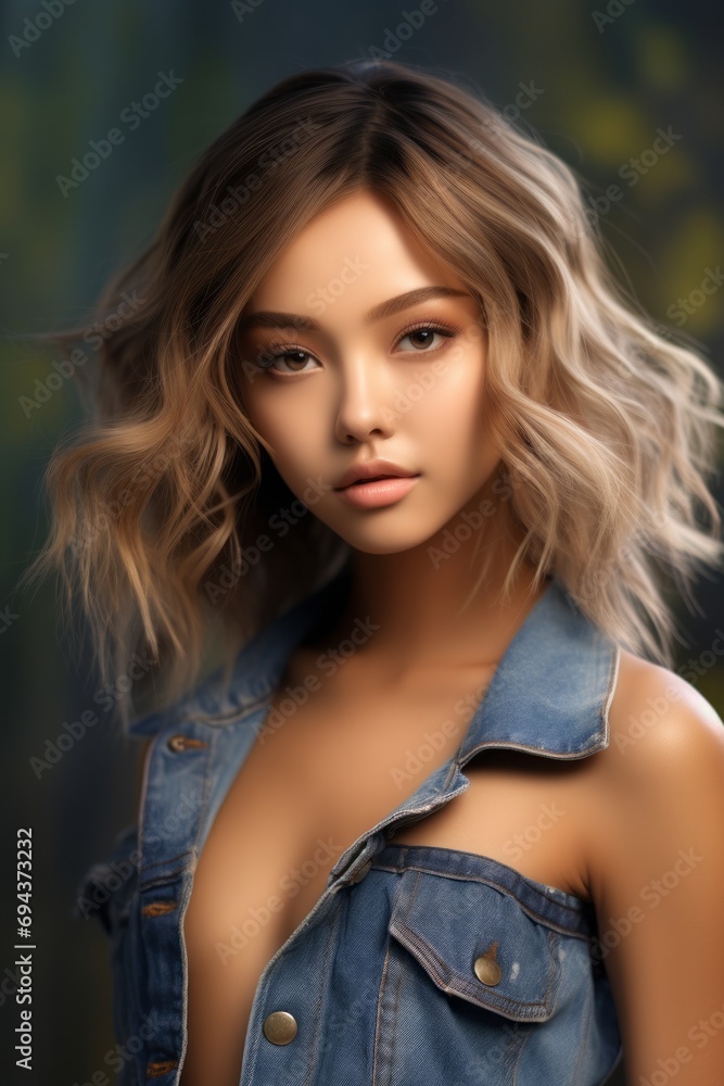 Portrait of a Beautiful Woman in Grunge Jeans Portrait of a Beautiful Woman in Grunge Jeans