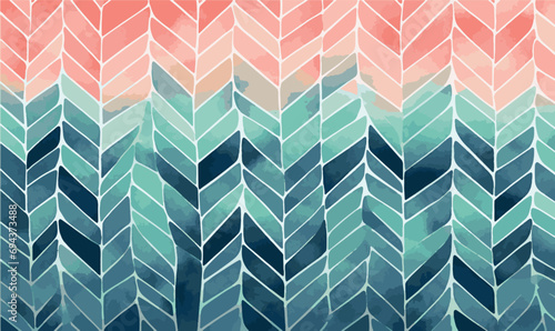 Vector watercolor pattern abstract background teal, terracotta, and lavender pastel color