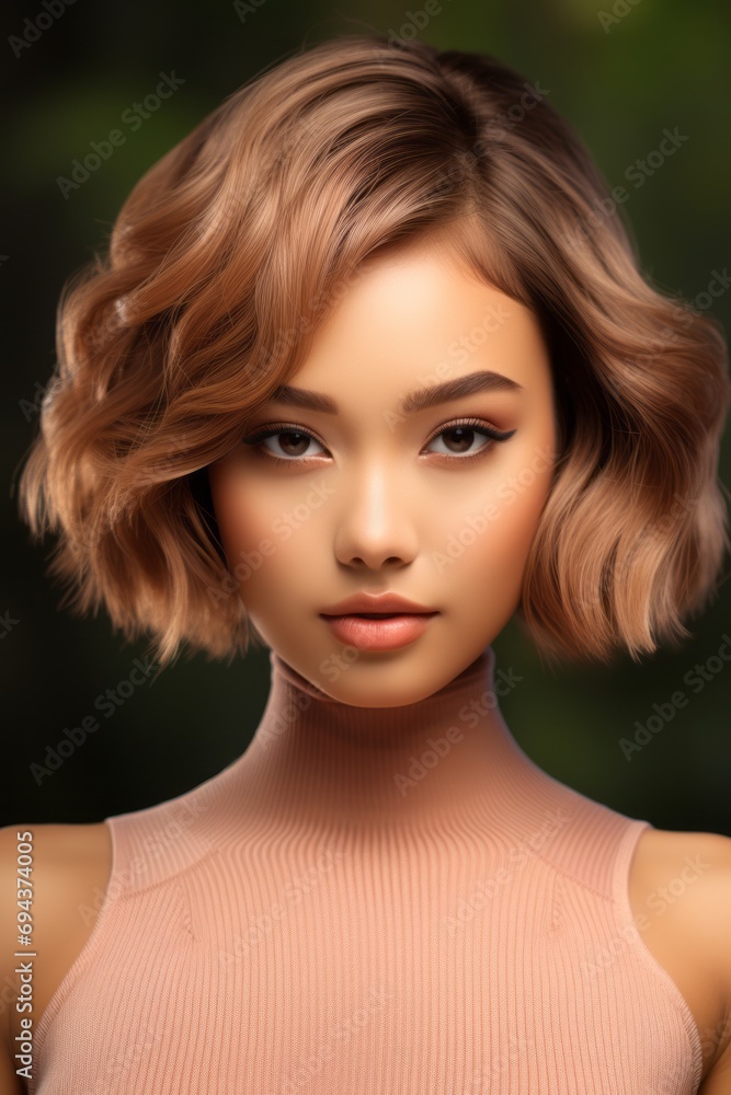 Portrait of a Beautiful Caucasian Woman in a Peach Fuzz Sweater Portrait of a Beautiful Caucasian Woman in a Peach Fuzz Sweater