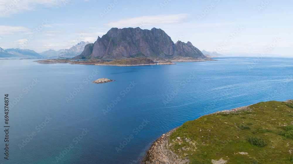 Seascape landscape of Lofoten islands of Norway, vacation travel concept Seascape landscape of Lofoten islands of Norway, vacation travel concept