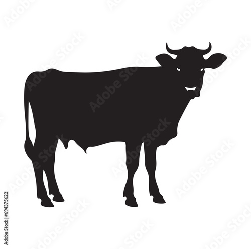 cow silhouette vector illustration. Dairy Cow silhouette icon symbol