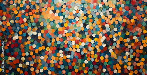 abstract colorful background, abstract painting with 35 different colored circles