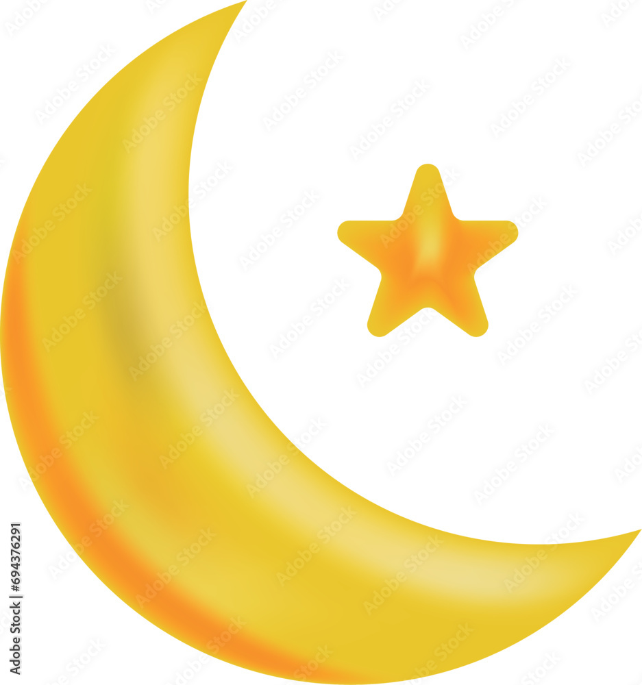 golden moon and golden star on transparent background golden moon and golden star on transparent background