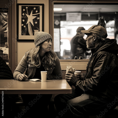 couple sitting in a cafe