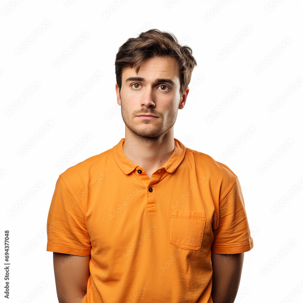 Casual Confidence: Digital Illustration of a Man in a Stylish Red Shirt, Against a Crisp White Background, Radiating Modern Elegance Casual Confidence: Digital Illustration of a Man in a Stylish Red Shirt, Against a Crisp White Background, Radiating Modern Elegance
