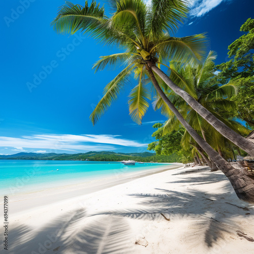 Seaside Festivities  A Sunny Holiday Beach Illustration with Vibrant Colors  Relaxing Waves  and Beachside Enjoyment