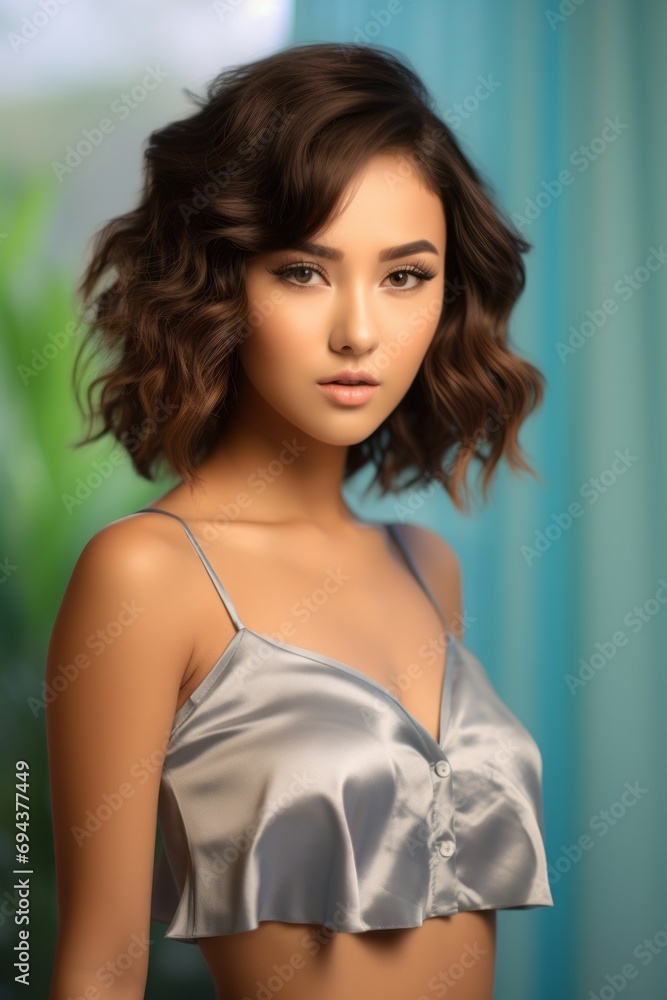 custom made wallpaper toronto digitalPortrait of a Beautiful Woman in Shorts