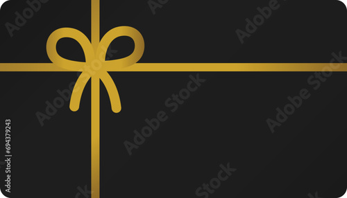 black gift card with golden ribbon photo