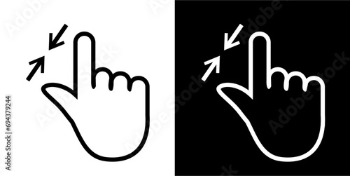 Hand gestures Icon. Black icon. Black line logo. Gestures