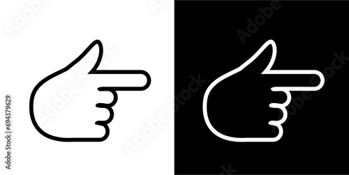 Hand gestures Icon. Black icon. Black line logo. Gestures