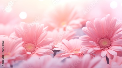 Happy valentine s day  Close up daisies pink flower background  generative ai