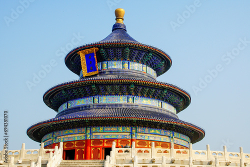 Scenery of the Prayer Hall at the Temple of Heaven Park in Beijing.
