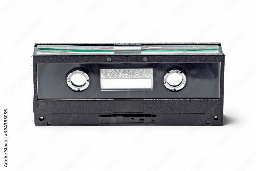 VHS video tape cassette isolated on white, Generative AI 
