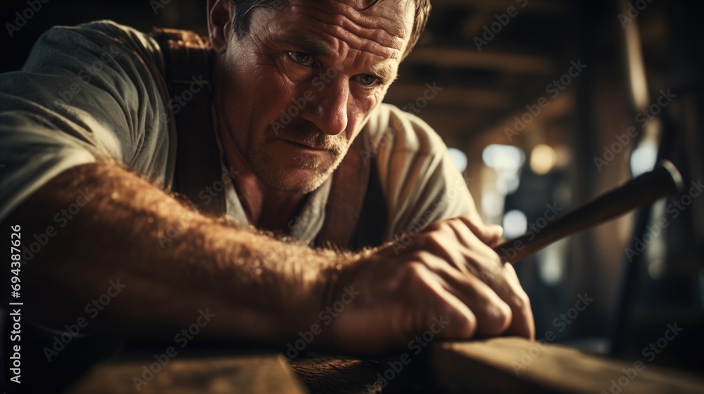 carpenter man working in the workshop