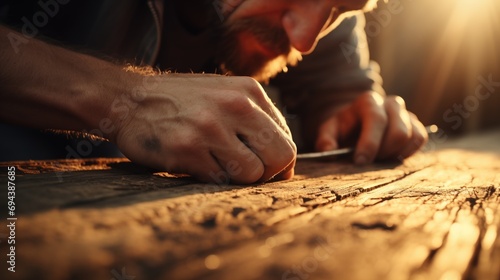 carpenter man working in the workshop